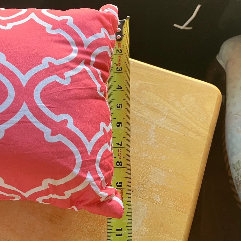 Orange and White Decorative Pillow